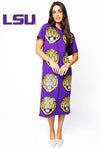QOS Licensed LSU Mascot Midi Tee Dress