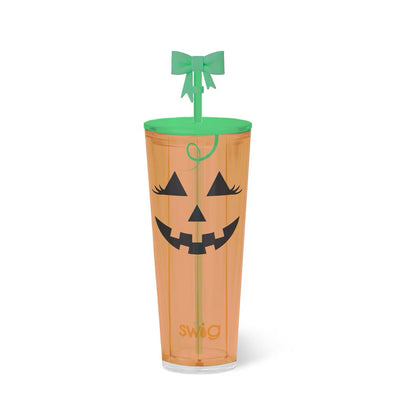 Swig Boo Crew Pumpkin Plastic Tumbler with Straw