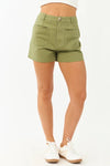 Entro Olive Green Front Pocket Shorts