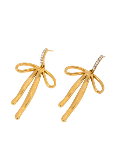 HJane Pave Bow Stud Earrings