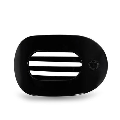 Teleties Jet Black Large Flat Round Hair Clip
