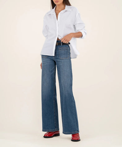 Kut Adventure Jean High Rise Wide Leg Front Pocket Pants