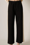 P. Cill Black Contrast Stripe Pants