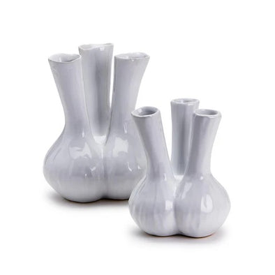 Two's Company White Three Stem Vase