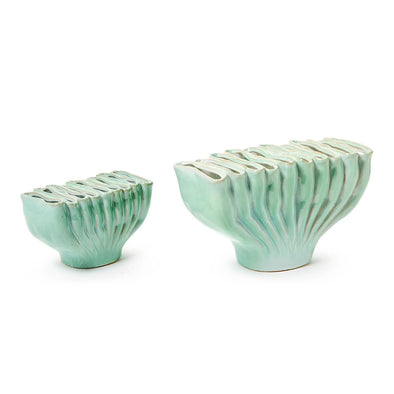 Two's Company Green Ceramic Vase