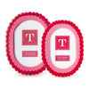 Two's Company Pink/Dark Pink Double Scallop Edge Frame