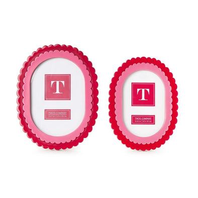 Two's Company Pink/Dark Pink Double Scallop Edge Frame