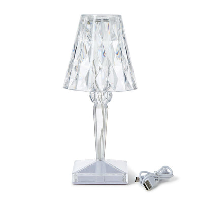 Two's Company LED Portable Cordless Color Changing Crystal Table Lamp