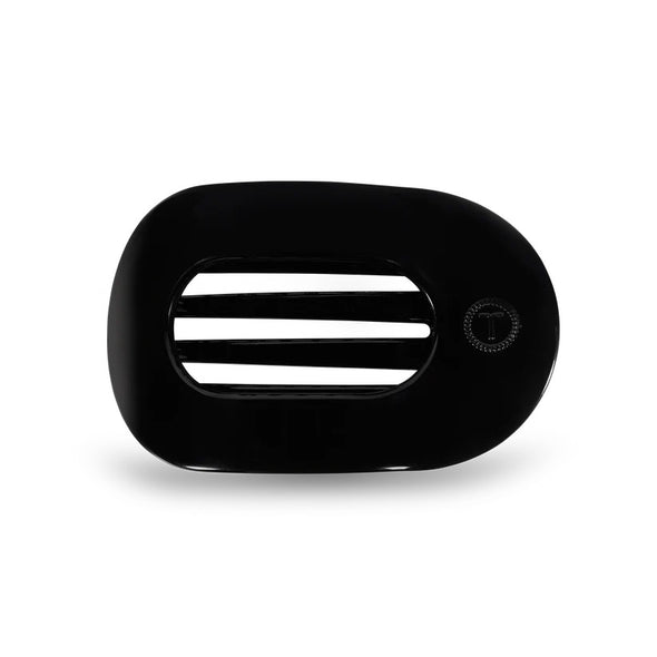 Teleties Jet Black Medium Flat Round Hair Clip