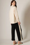 P. Cill Black Contrast Stripe Pants