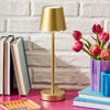 Two's Company LED Portable Cordless Table Lamp with Scalloped Edges