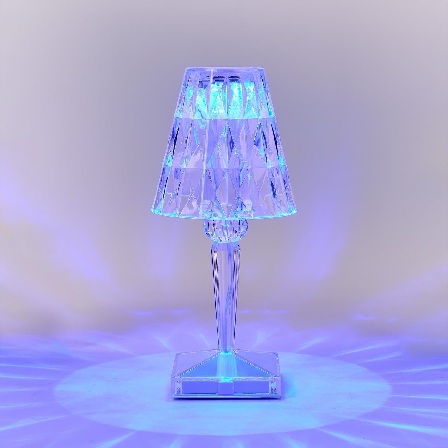 Two's Company LED Portable Cordless Color Changing Crystal Table Lamp