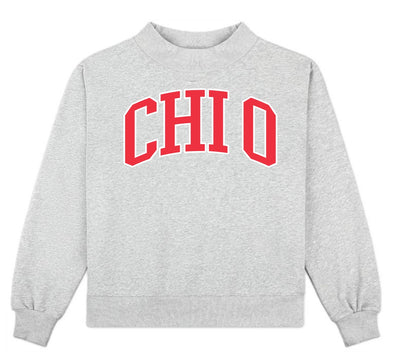 Duo Threads Chi Omega Mock Neck Crew