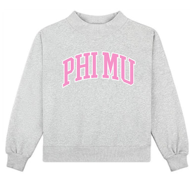 Duo Threads Phi Mu Mock Neck Crew