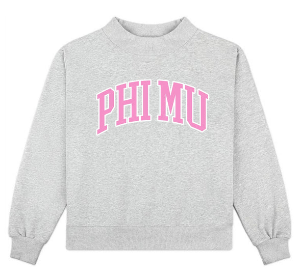 Duo Threads Phi Mu Mock Neck Crew