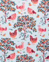 Print Fresh Soft Blue Hen House Back to Bed Top