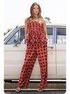 Strut & Bold Burgundy Printed Bubble Detail Pleated Top