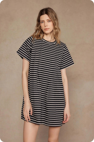 Strut & Bolt Black & White Striped Dress