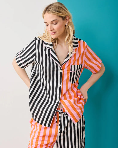 Print Fresh Showtime Stripes Short Sleeve Top