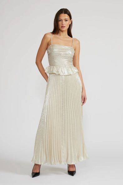 Lucy Paris Silver Clementina Peplum Dress