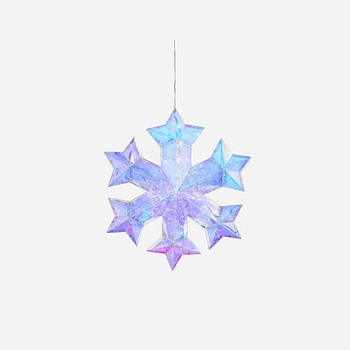 180 Degrees Large Iridescent Lit Snowflake with Adaptor