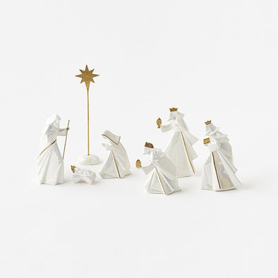 180 Degree Glazed Porcelain Nativity Set