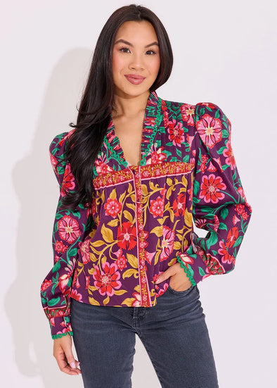 Alden Adair Medieval Floral Oliver Top