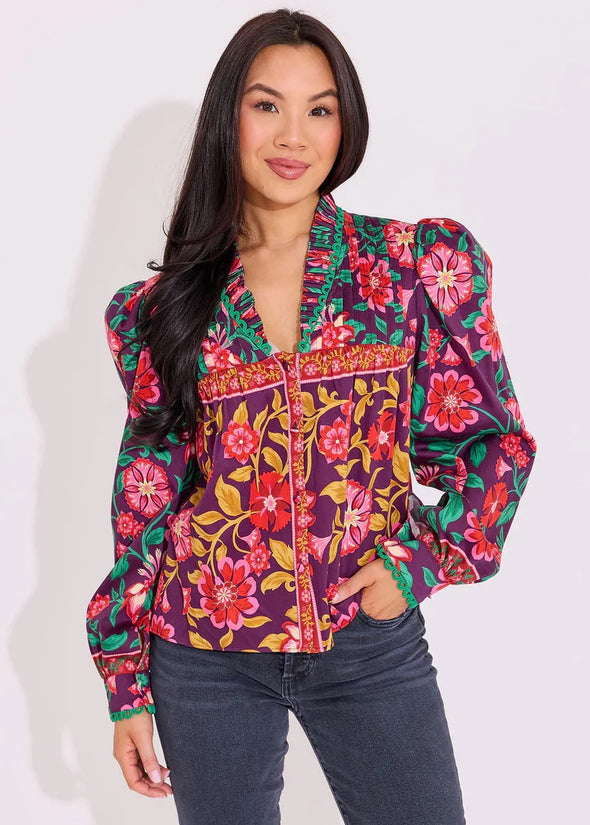 Alden Adair Medieval Floral Oliver Top