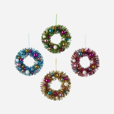 180 Degree 6.5" Tinsel Wreath
