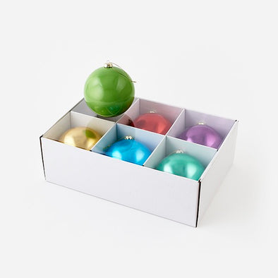 180 Degree Large Luminescent Ball Ornaments, Set of 6 Boxed