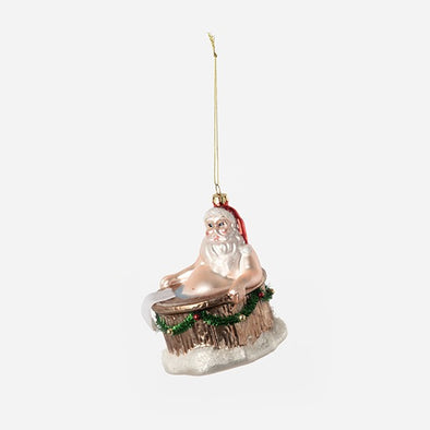 180 Degree Santa Hot Tub Ornament