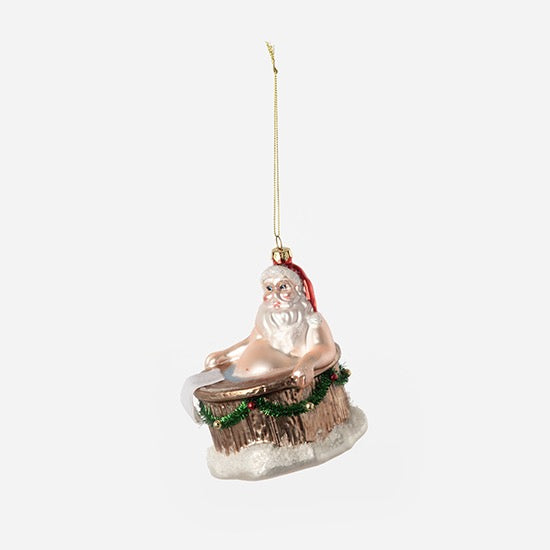 180 Degree Santa Hot Tub Ornament