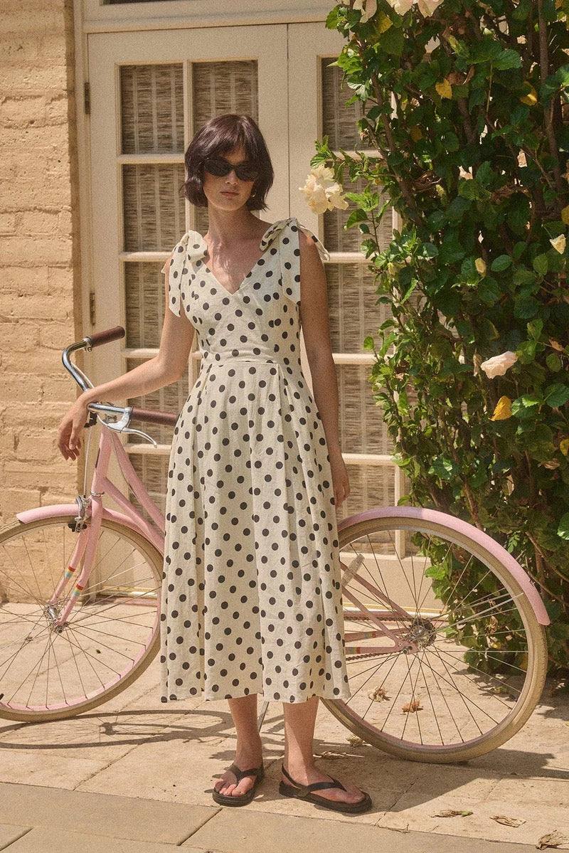 parisian midi dress Wrap Linen dress PARIS in Mist green