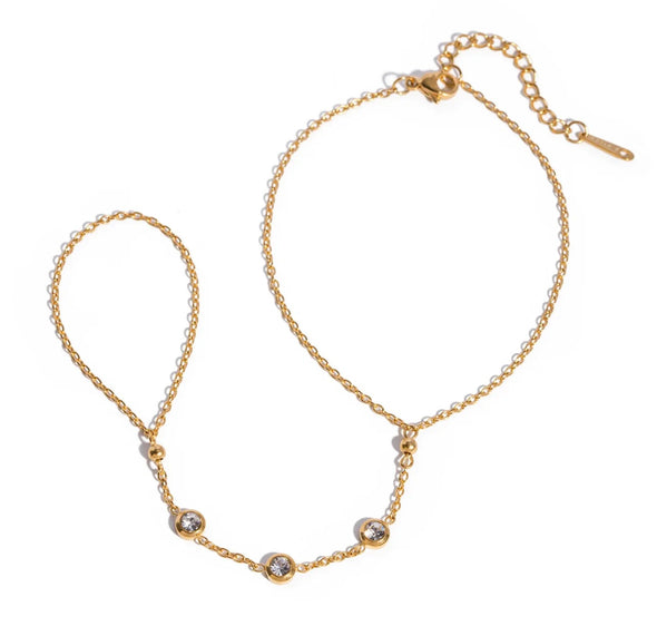 Kristalize Clear Gemstone Hand Chain