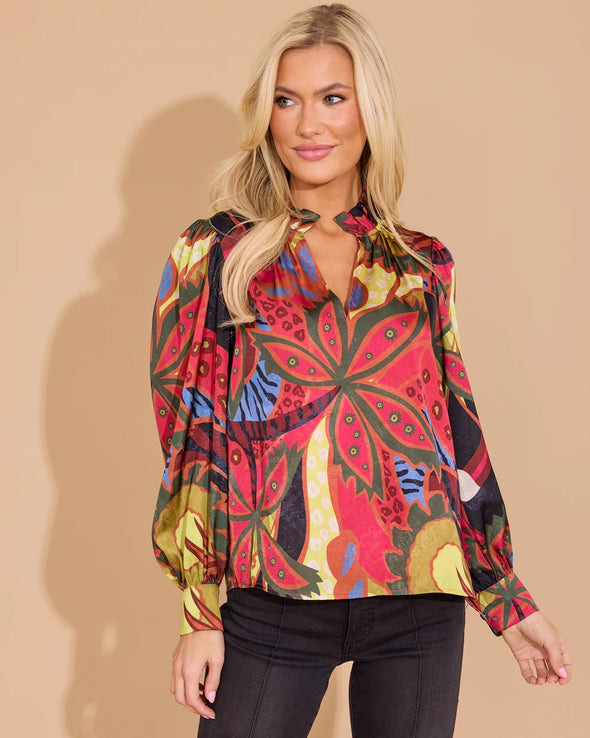 Alden Adair Jungle Floral Phoebe Top