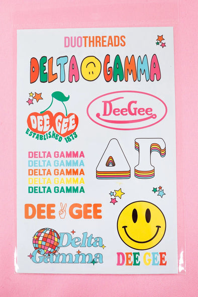 Duo Threads Rainbow Delta Gamma Sticker Sheet