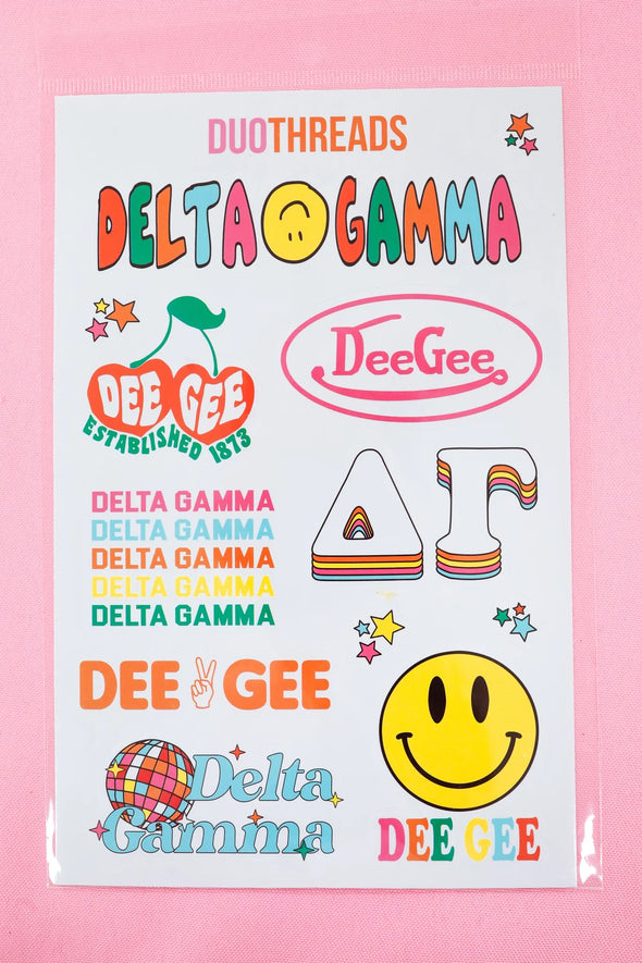 Duo Threads Rainbow Delta Gamma Sticker Sheet