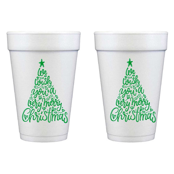 Two Funny We Wish You A Merry Christmas Foam Cups