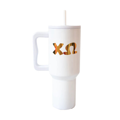Duo Threads 40oz 24 Karat Chi Omega Tumbler