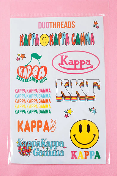 Duo Threads Rainbow Kappa Kappa Gamma Sticker Sheet
