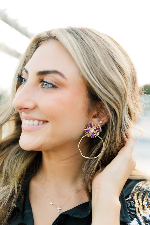 Taylor Shaye Game day Sequin Sunburst Earrings