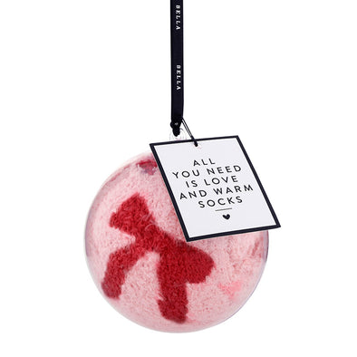 Bella Sleep + Spa Cozy Sock Ornament - Bow
