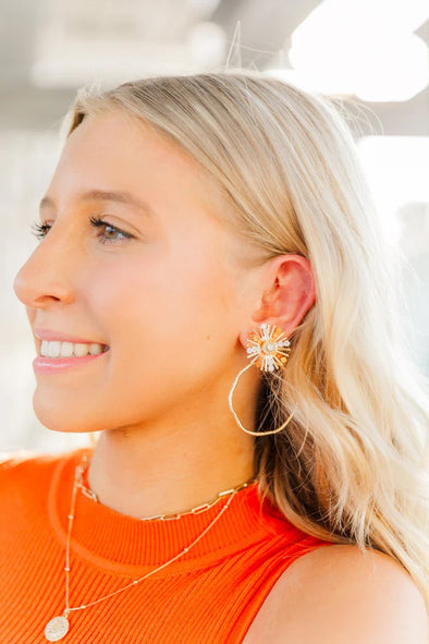 Taylor Shaye Game Day Sequin Sunburst Hoops