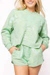 QOS Light Green Tonal Skeleton Shorts