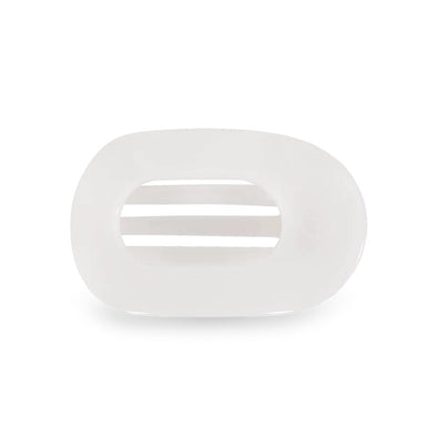 Teleties Coconut White Small Flat Round Hair Clip