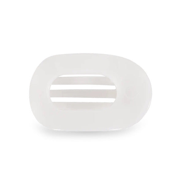 Teleties Coconut White Small Flat Round Hair Clip