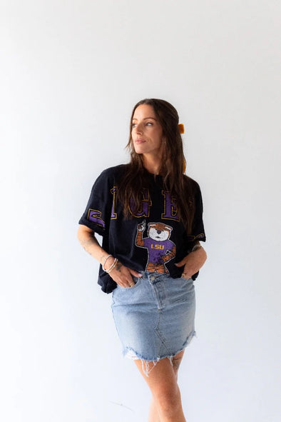Gameday Social LSU Southern Split Oversized Band Tee