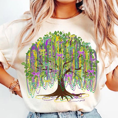Sand Bow Mardi Gras Tree Tee
