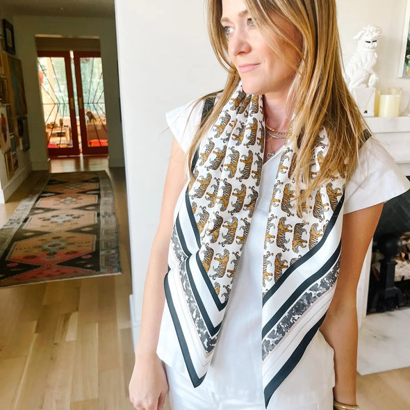 Brooke Wright Designs Black and Tan Tiger Scarf