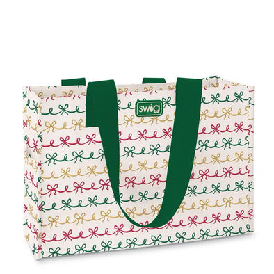 Swig Christmas Bows Large Reusable Gift Bag